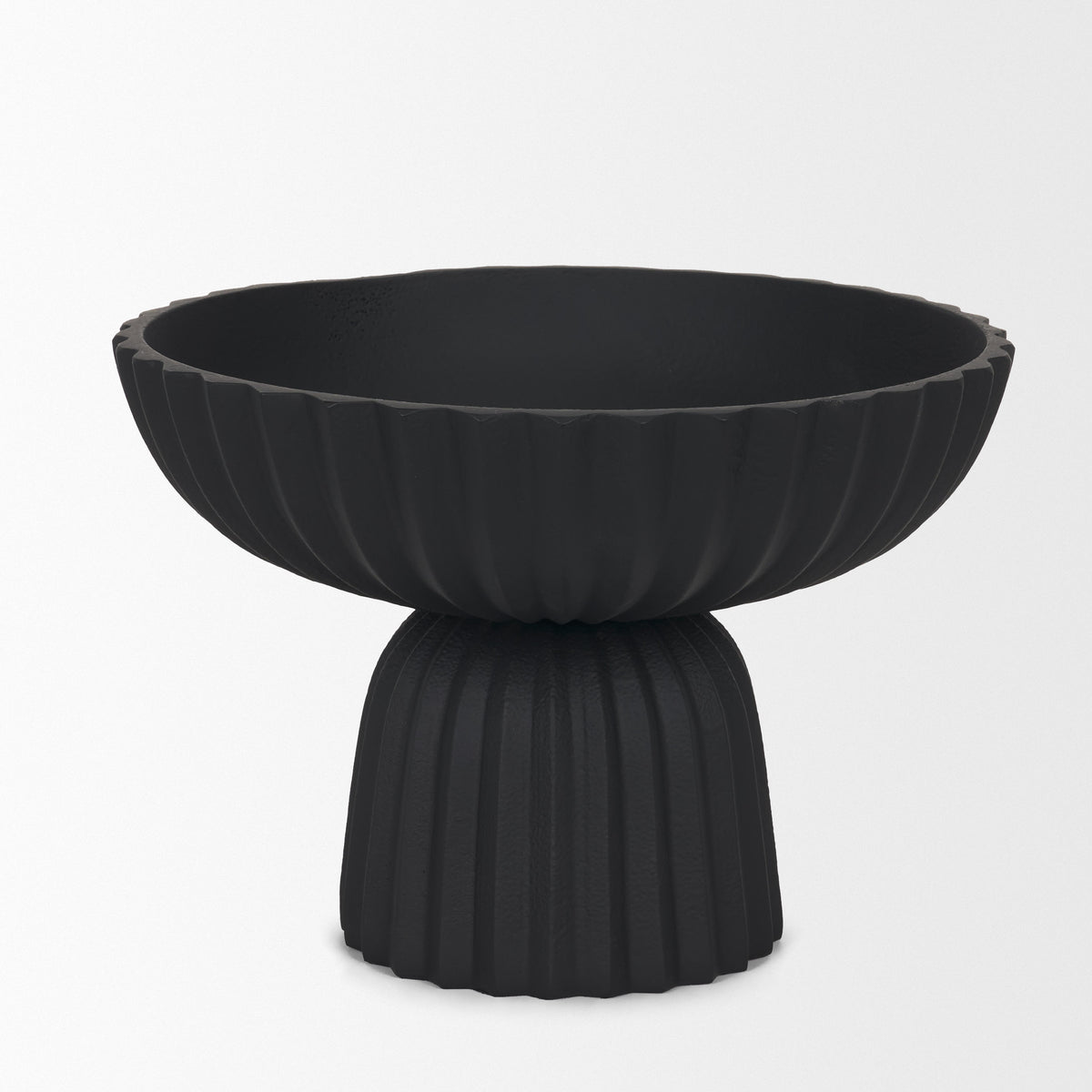 Ciaran Smooth Fluted Matte Metal Decorative Bowl-Bowls-DECOROLALA