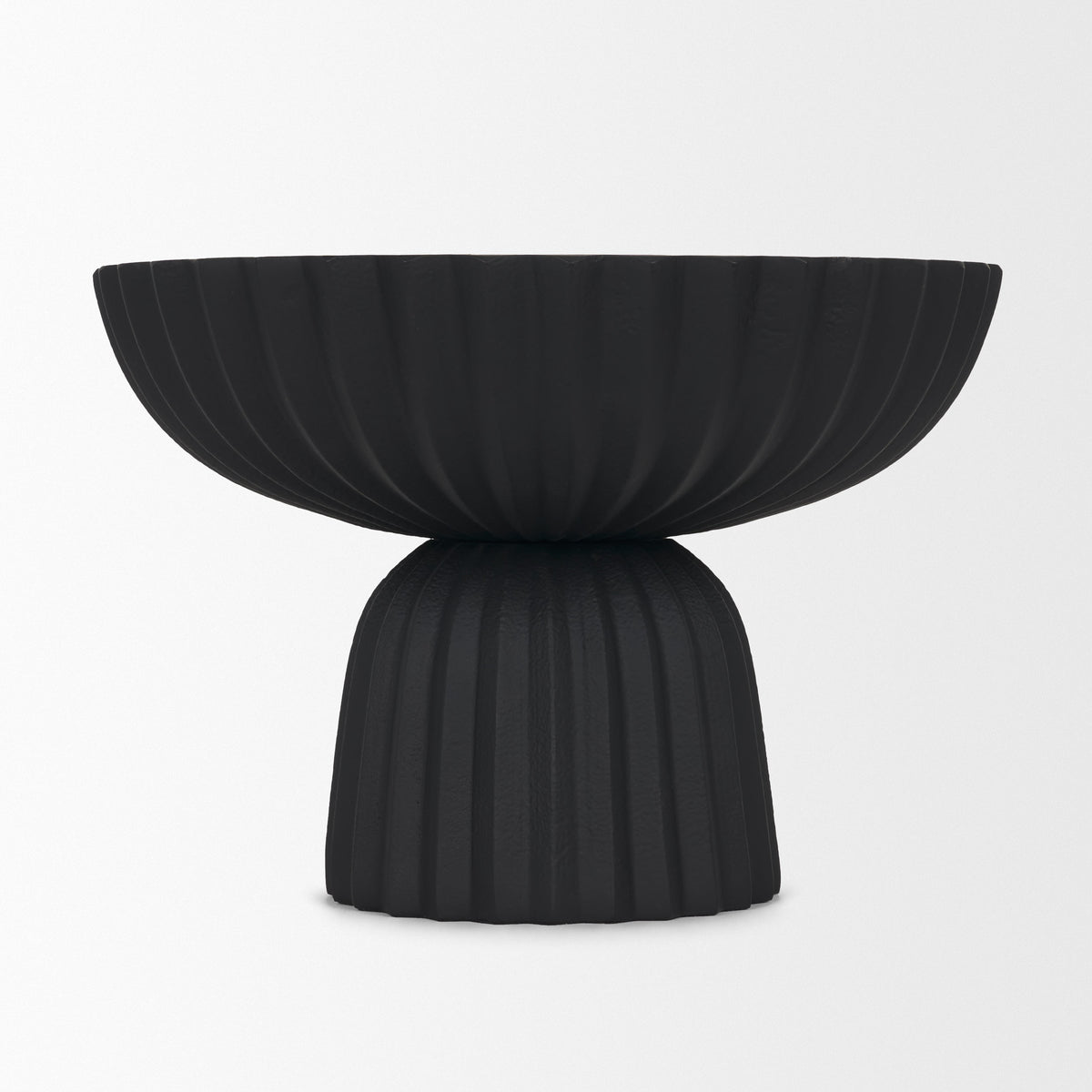 Ciaran Smooth Fluted Matte Metal Decorative Bowl-Bowls-DECOROLALA