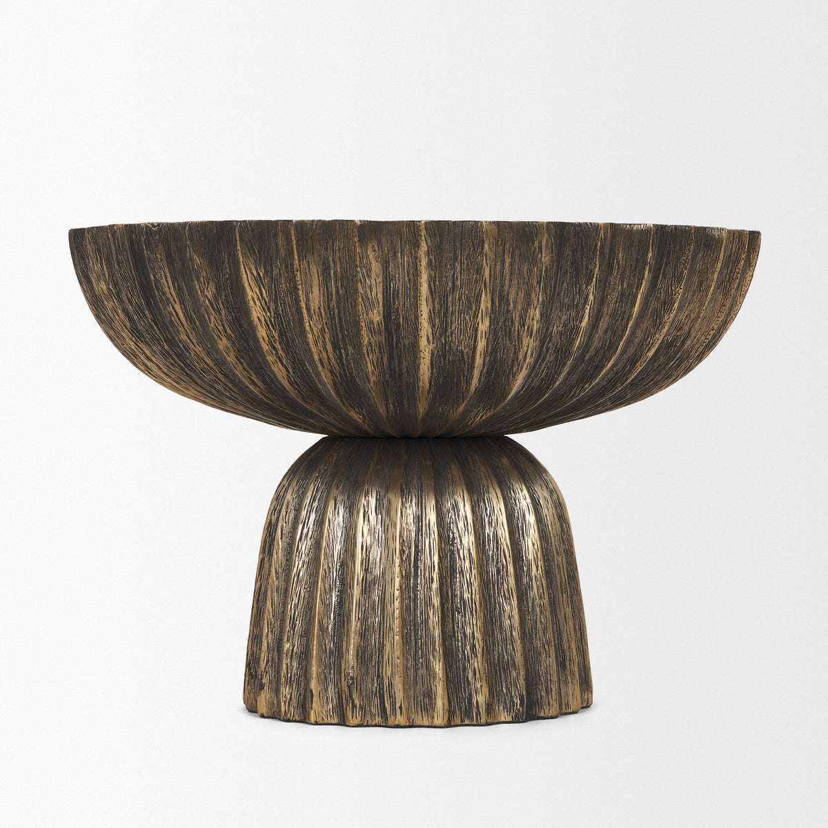Ciaran Smooth Fluted Matte Metal Decorative Bowl-Bowls-DECOROLALA