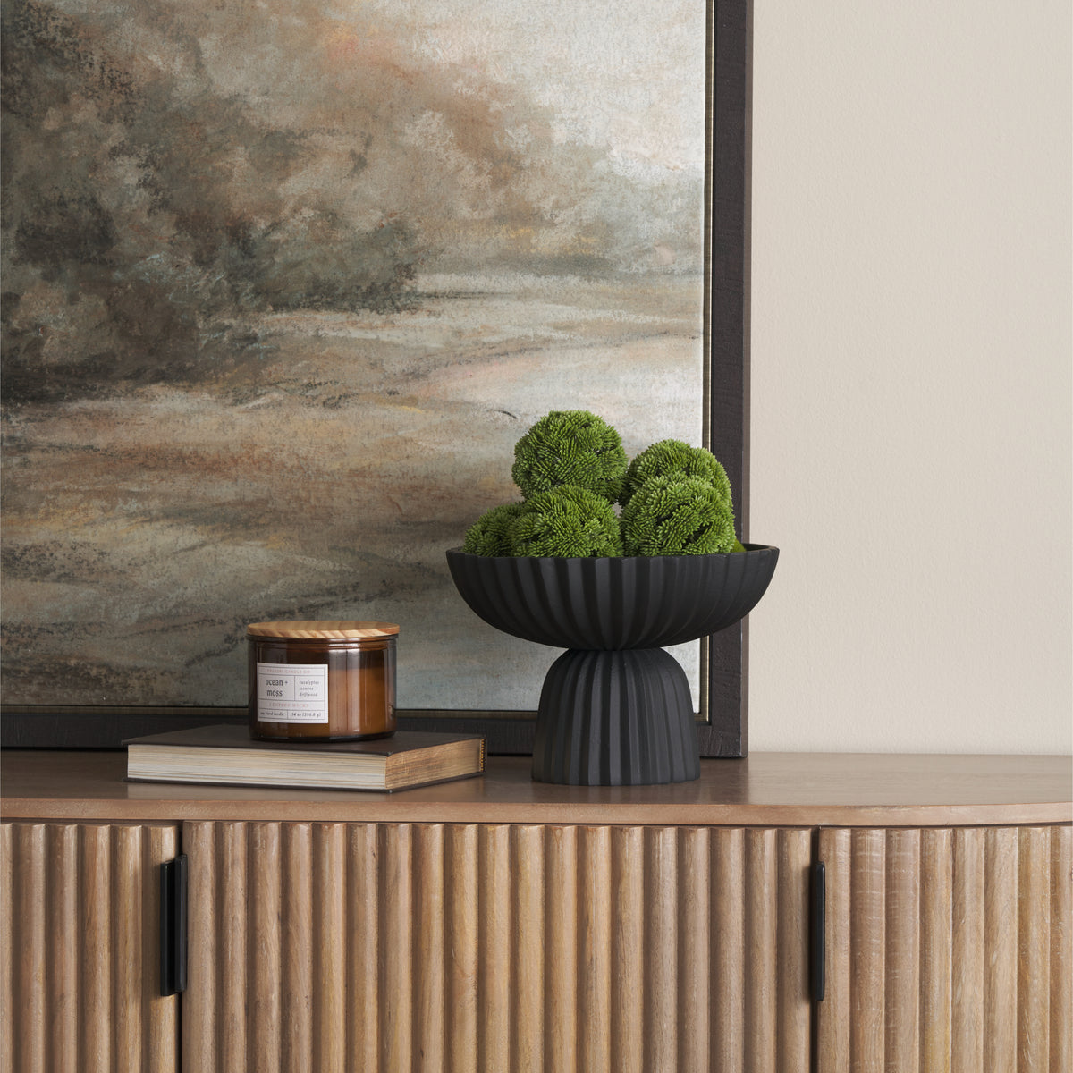 Ciaran Smooth Fluted Matte Metal Decorative Bowl-Bowls-DECOROLALA