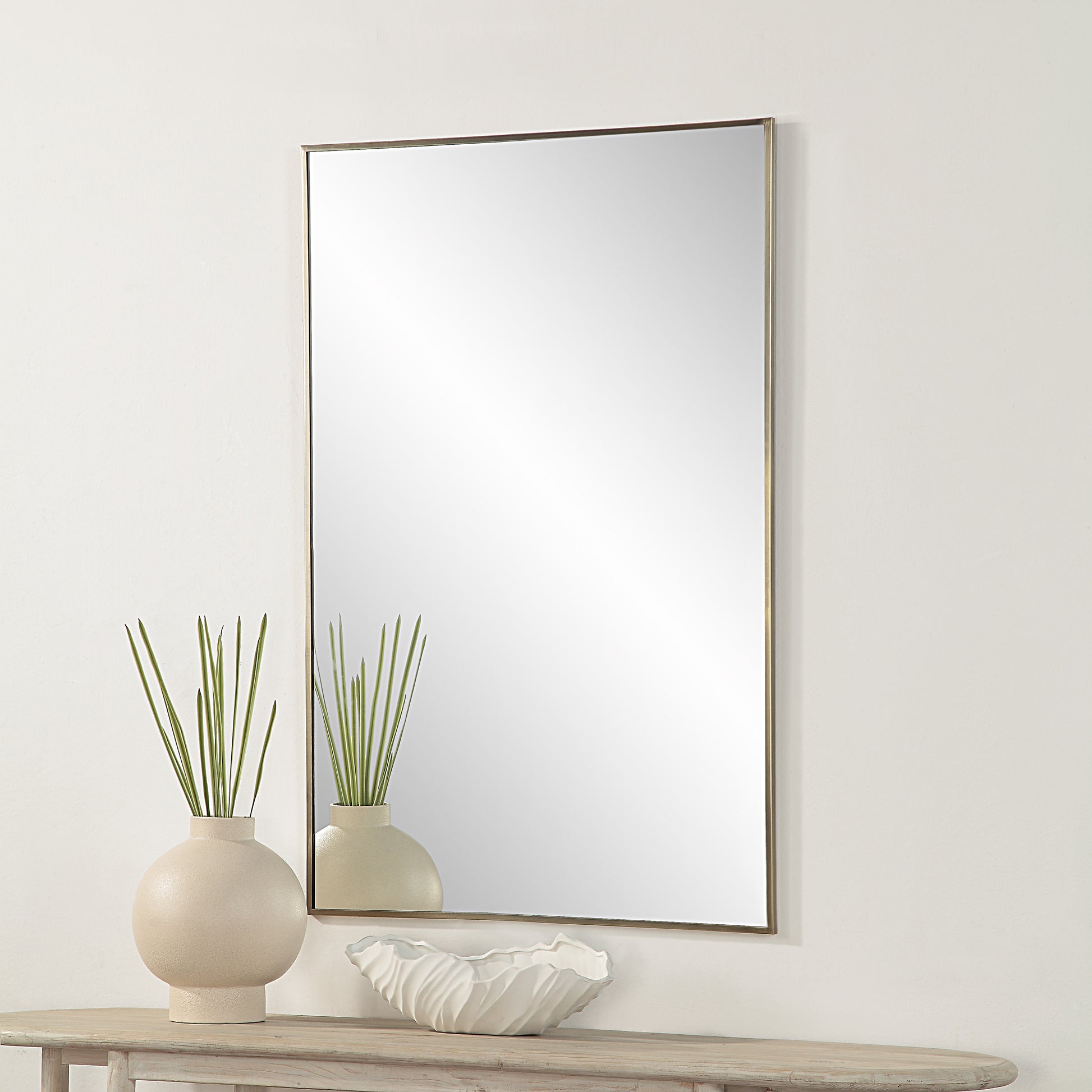 Cider 45" Tall Rectangular Mirror, Brushed Bronze-Mirror-DECOROLALA