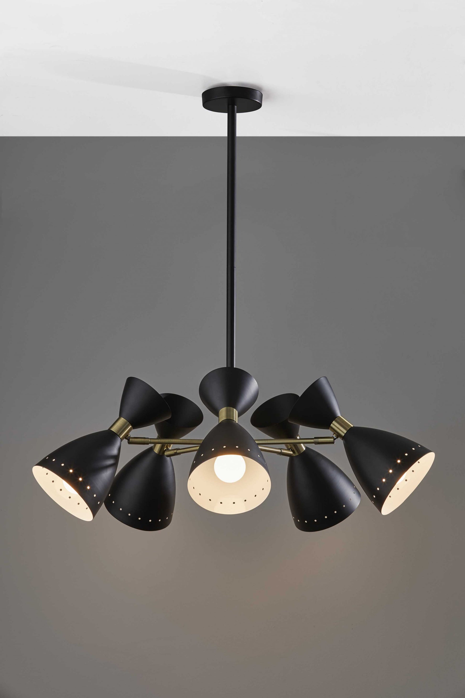 Cinco Diabolo Adjustable Black Metal Pendant-Pendants-Hanging Lights-DECOROLALA