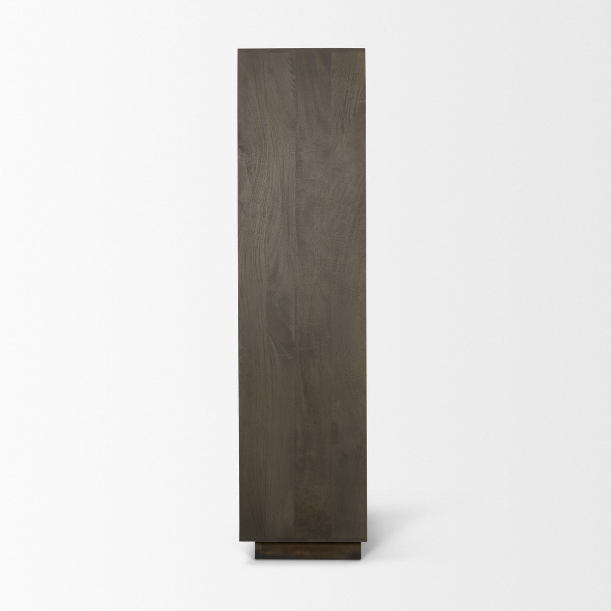 Cinder Distressed Dark Brown Wood Reeded 2-Door Closed Tall Cabinet-Cabinets-DECOROLALA