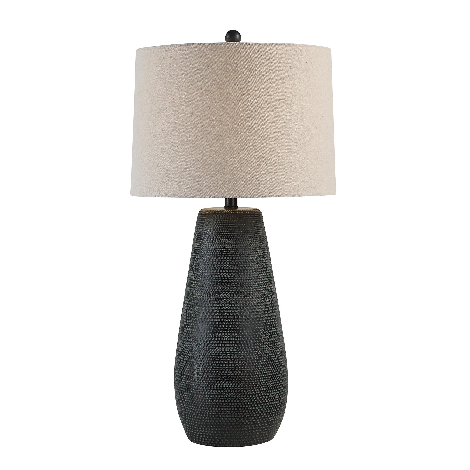 Cipria 31.5" Table Lamp with Linen Shade, Black-Table Lamp-DECOROLALA