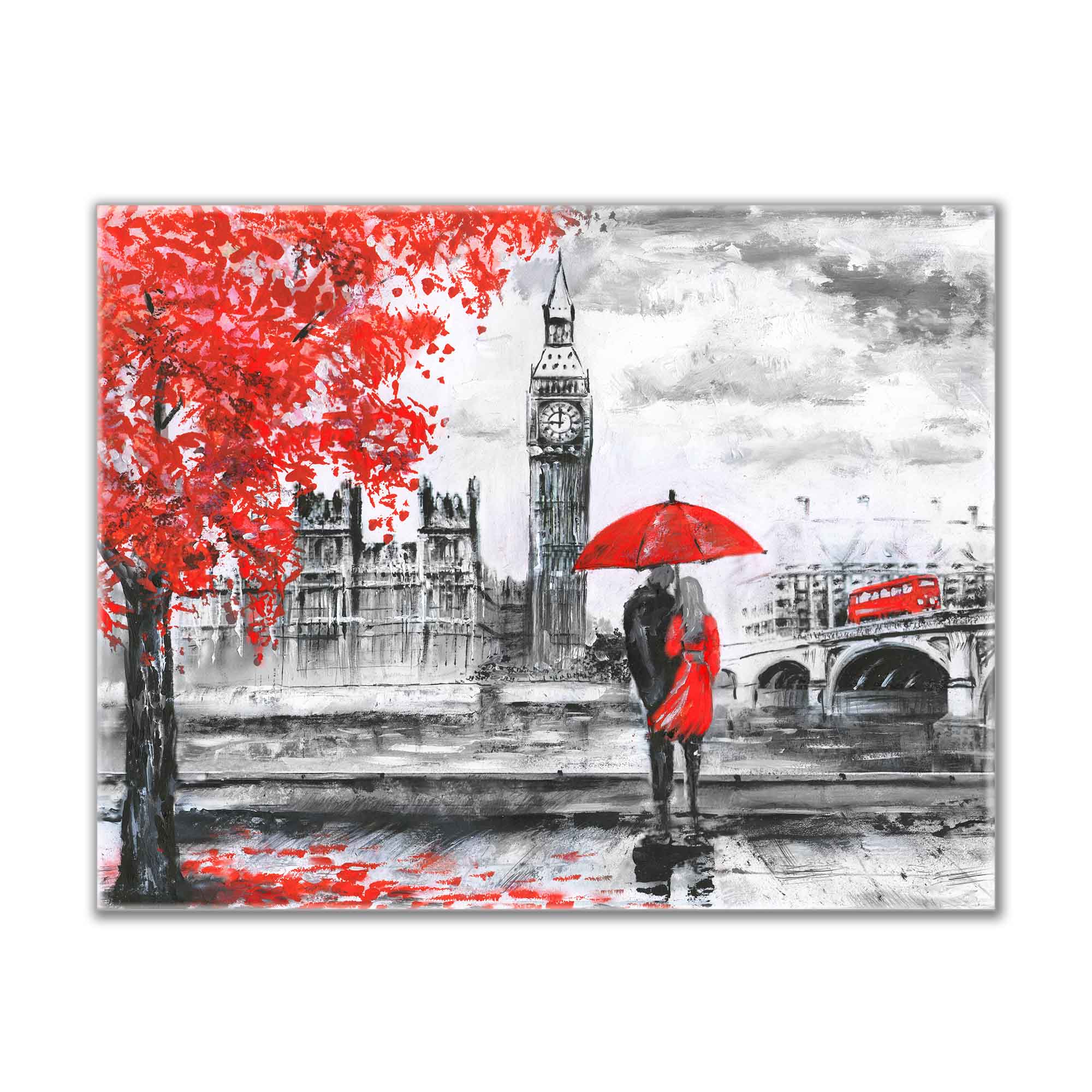 Cities Skyline-London/Big Ben-Canvas Print Vintage-Wall Art-DECOROLALA
