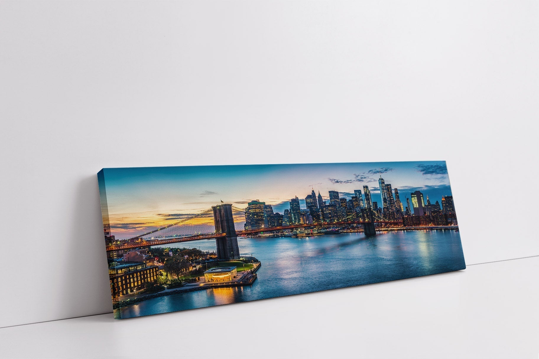 Cities Skylines NYC Sunset Bridge Canvas Wall Art-Wall Art-DECOROLALA