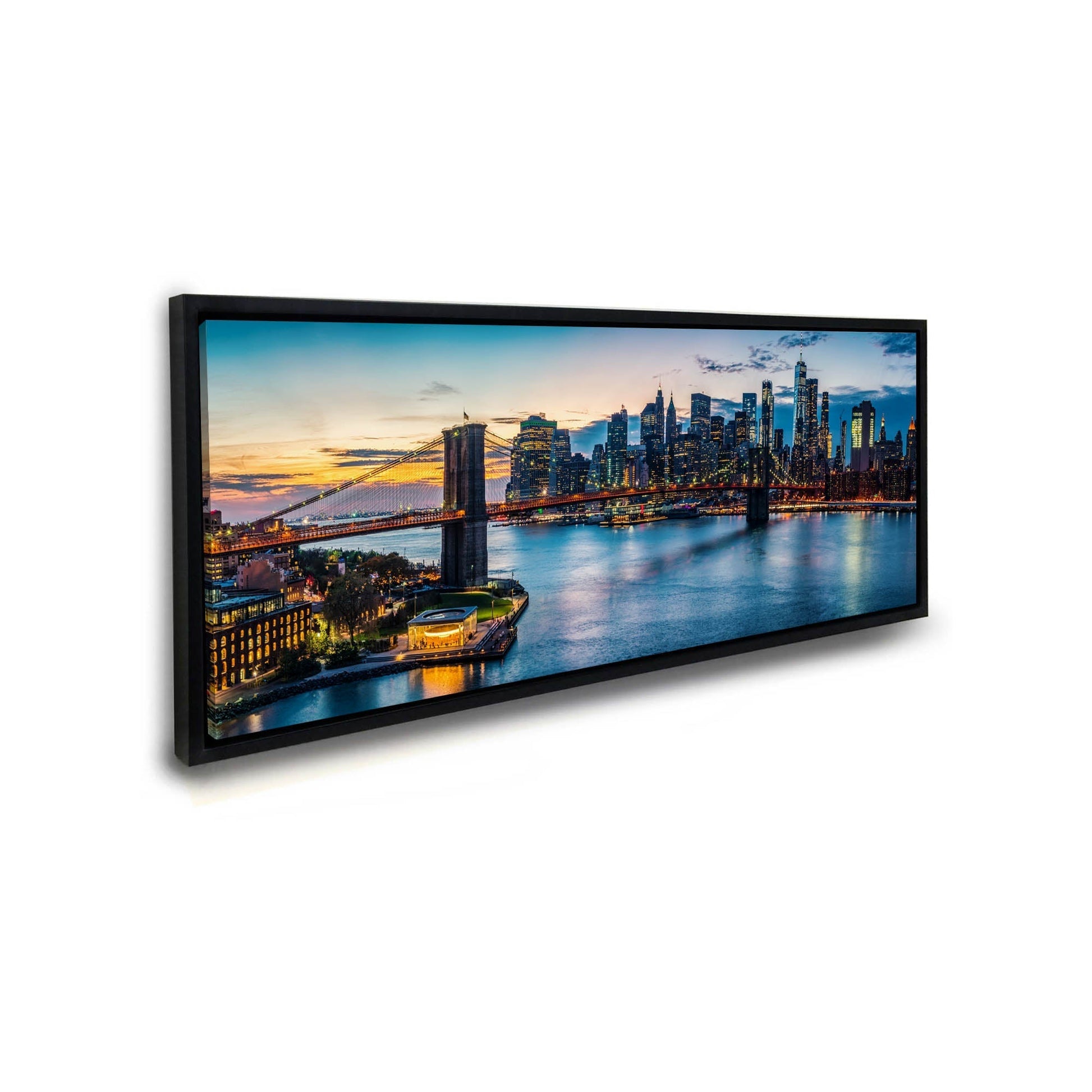 Cities Skylines NYC Sunset Bridge Canvas Wall Art-Wall Art-DECOROLALA