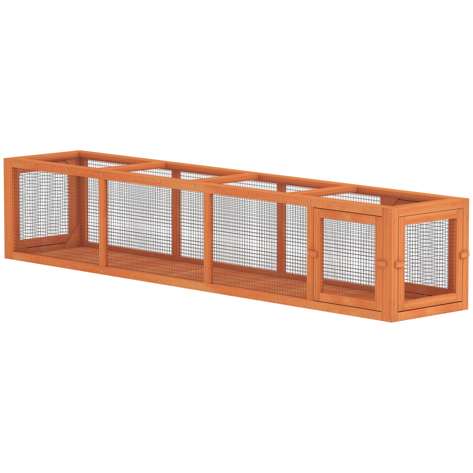 79" Long Cat Tunnel, Cat shelter L- Shape with Extendable Design, Cat Enclosure for Indoor/Outdoor Use, Orange