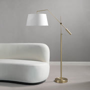 Claire 70" Floor Lamp, Satin Brass-Floor Lamp-DECOROLALA