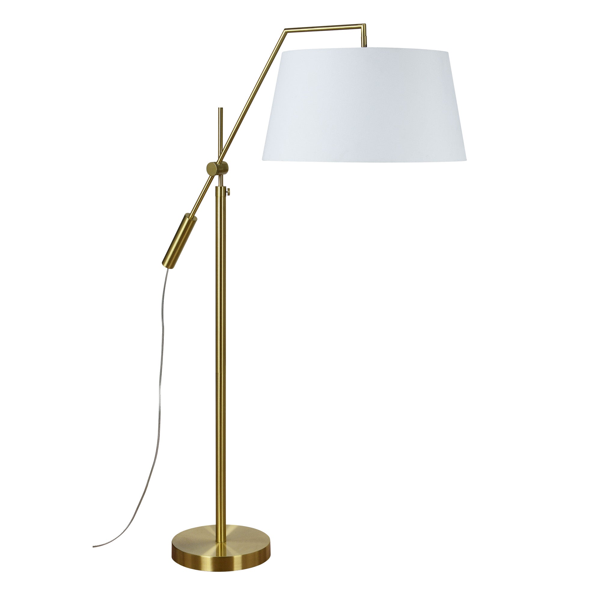 Claire 70" Length Floor Lamp, Satin Brass-Floor Lamp-DECOROLALA