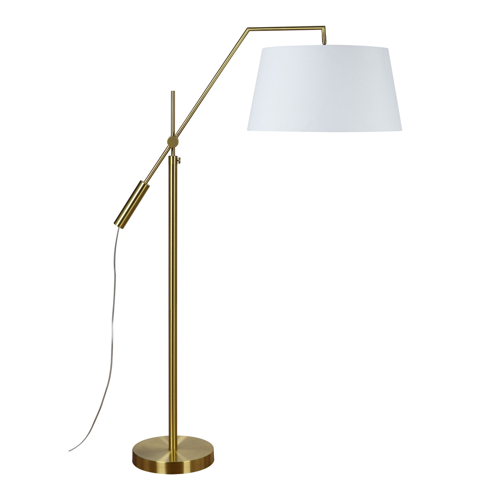 Claire 70" Length Floor Lamp, Satin Brass-Floor Lamp-DECOROLALA