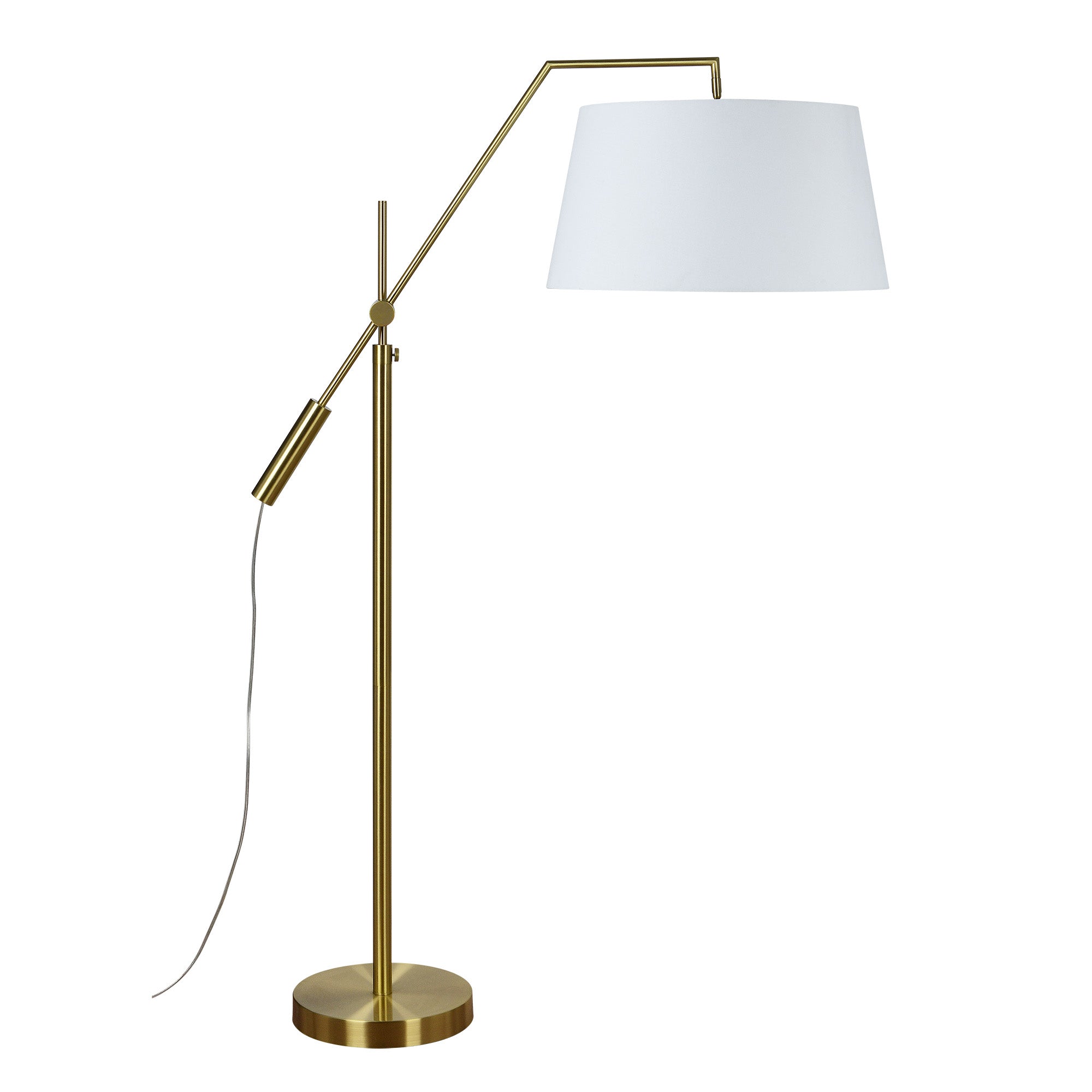 Claire 70" Length Floor Lamp, Satin Brass-Floor Lamp-DECOROLALA