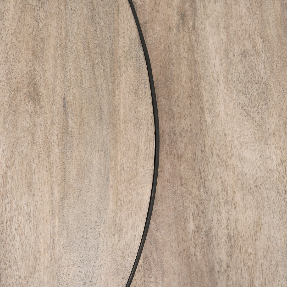 Clapp I Set of 2 (41" & 38") Round Brown Wood Top Iron Base Nesting Coffee Tables-Coffee Tables-DECOROLALA