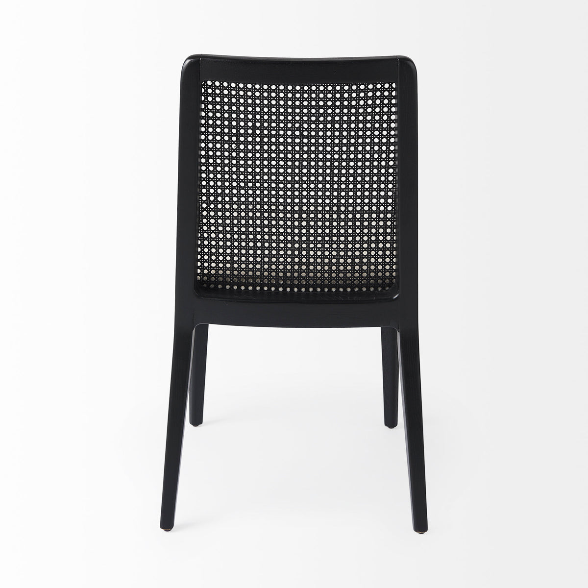 Clara Cane Back Dining Side Chair | Cream Fabric w/ Black Wood-Dining Chairs-DECOROLALA