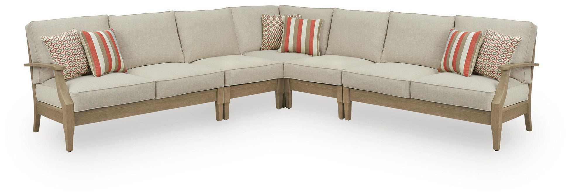 Clare View Outdoor Sectional - Beige-Stationary Sectionals-DECOROLALA