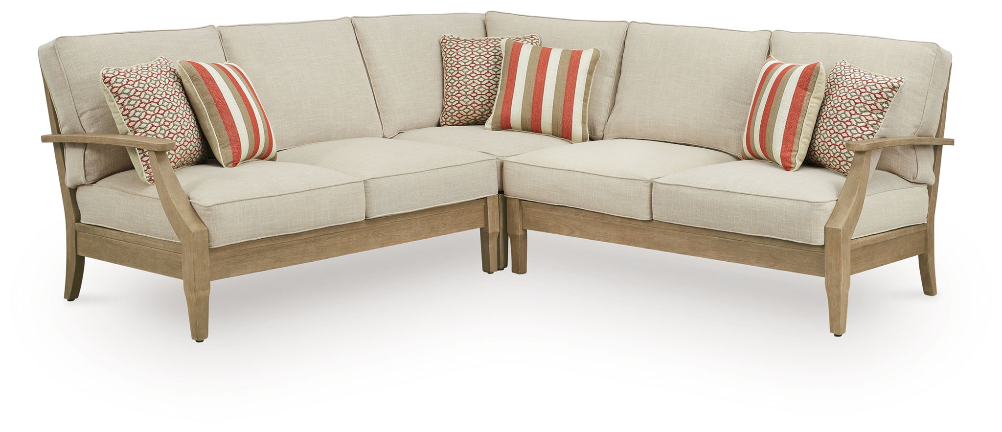 Clare View Outdoor Sectional - Beige-Stationary Sectionals-DECOROLALA