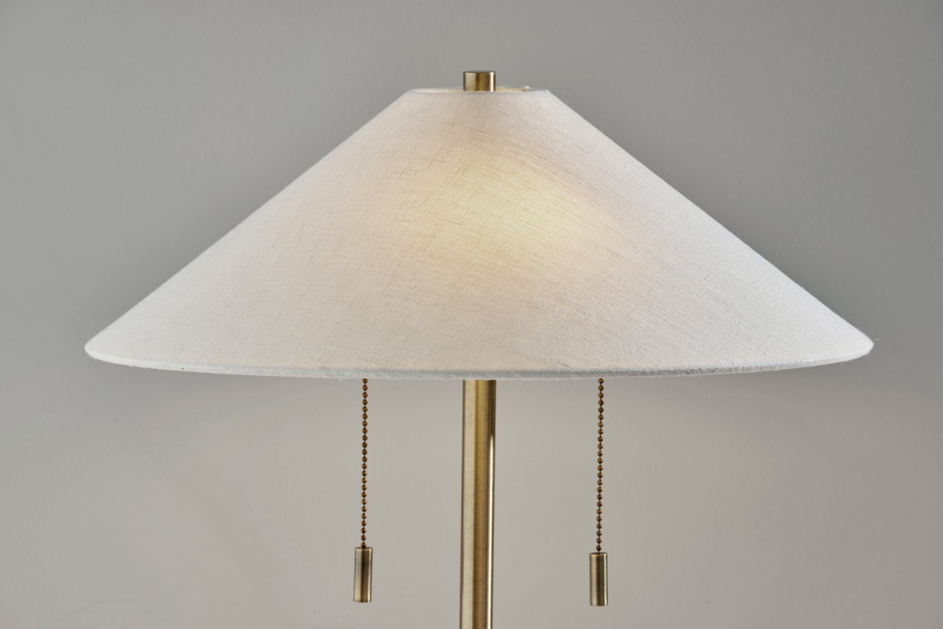 Claremont Table Lamp - Brass Dual-Bulb Off-White-Lighting-DECOROLALA