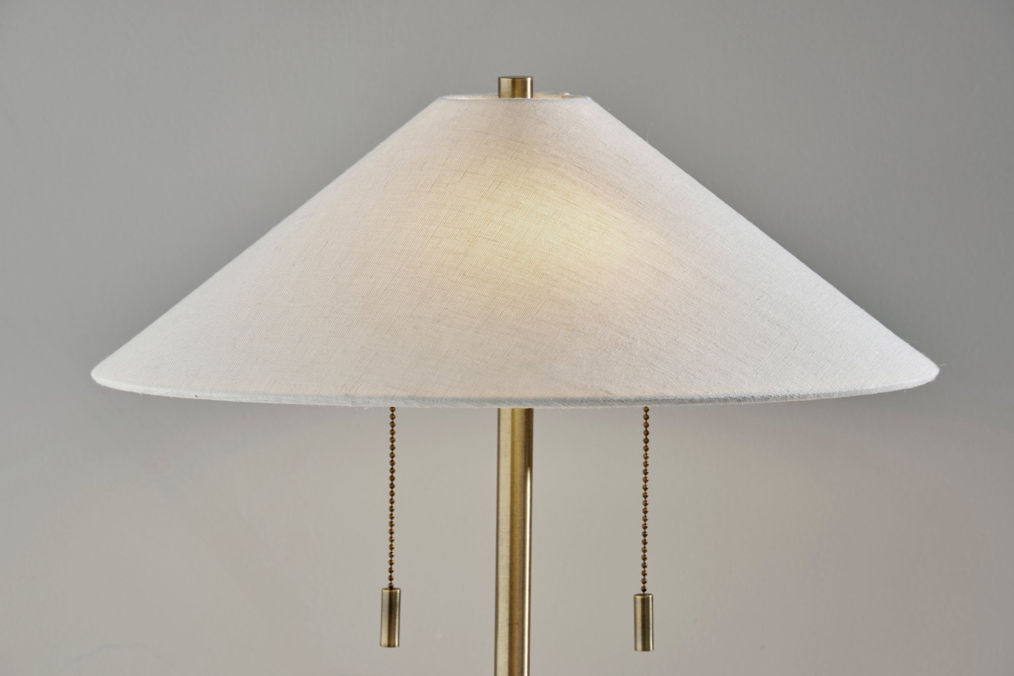 Claremont Table Lamp - Brass Dual-Bulb Off-White-Lighting-DECOROLALA