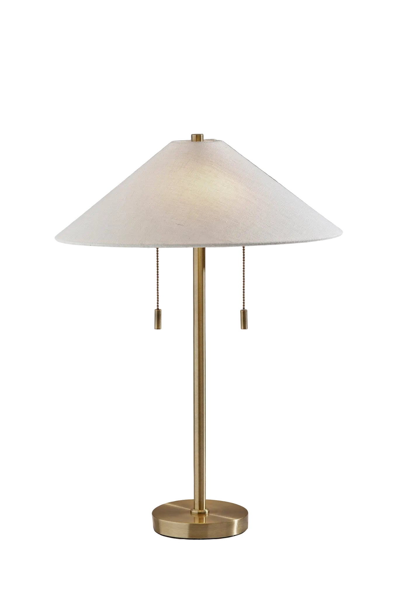 Claremont Table Lamp - Brass Dual-Bulb Off-White-Lighting-DECOROLALA