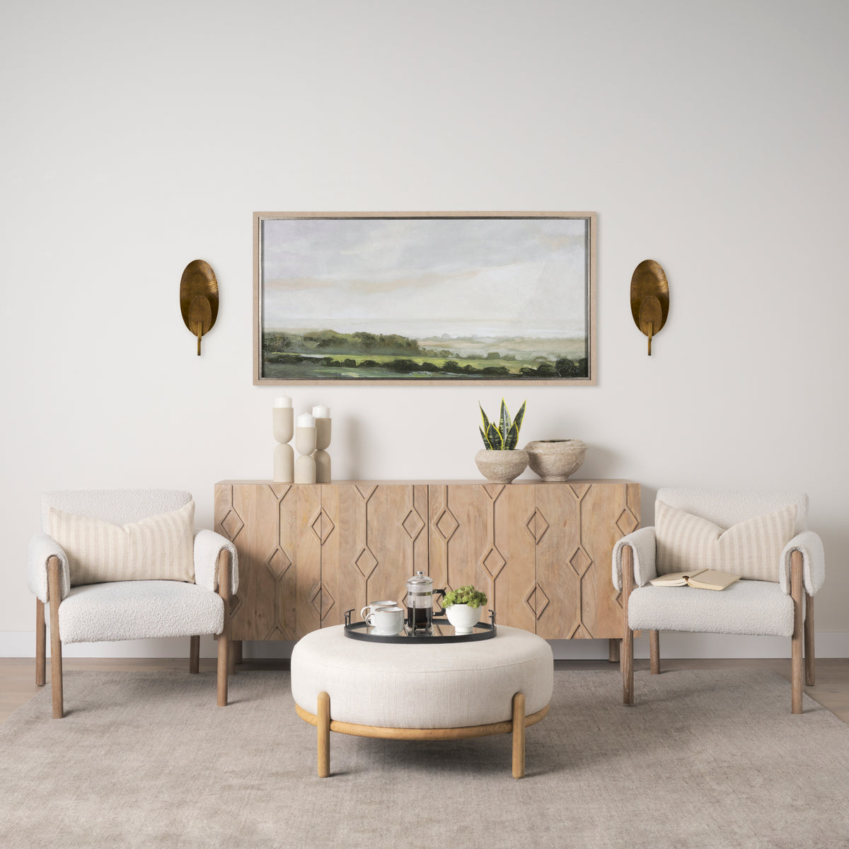 Clarence Metal Hammered Gold Round Wall Sconce-Wall Sconces-DECOROLALA