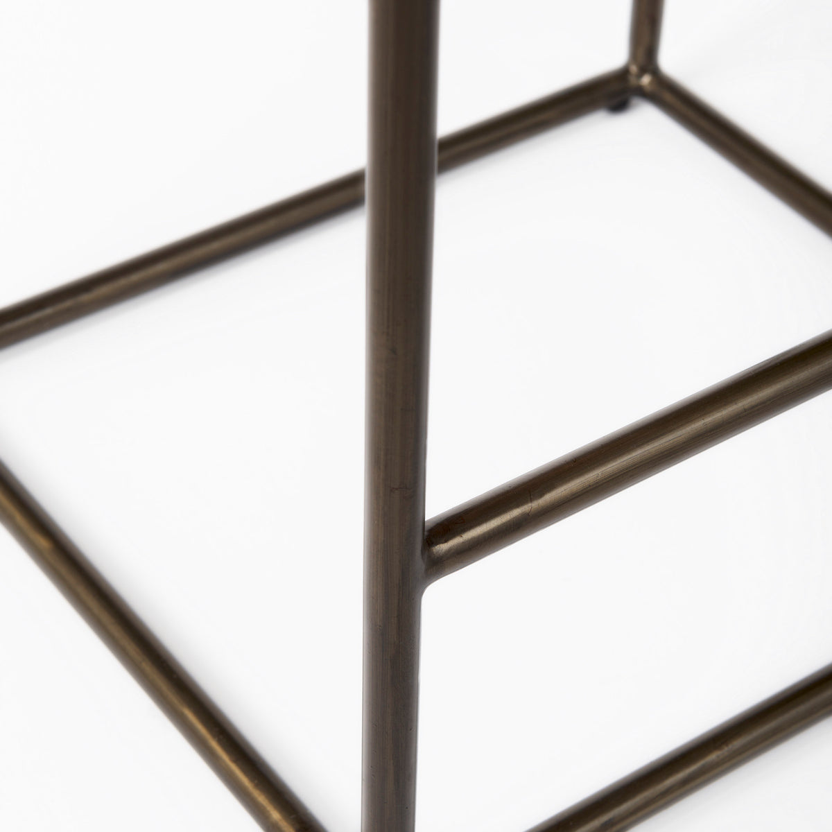 Clarissa 18.0L x 16.0W x 26.25H Woven Leather Seat W/ Gold Frame Counter Stool-Bar Stools-DECOROLALA