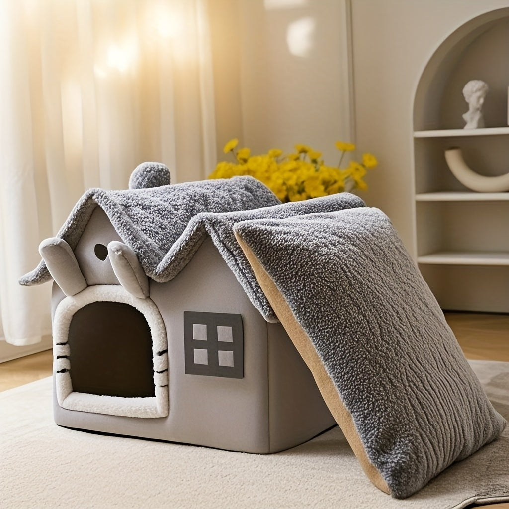 Classic Soft Cat House Bed - Washable Polyester 50cm Pet Nest-Cat Furniture-DECOROLALA