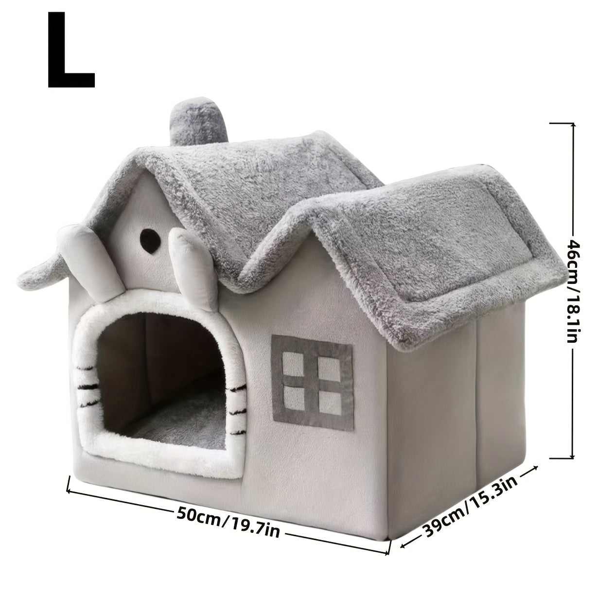 Classic Soft Cat House Bed - Washable Polyester 50cm Pet Nest-Cat Furniture-DECOROLALA