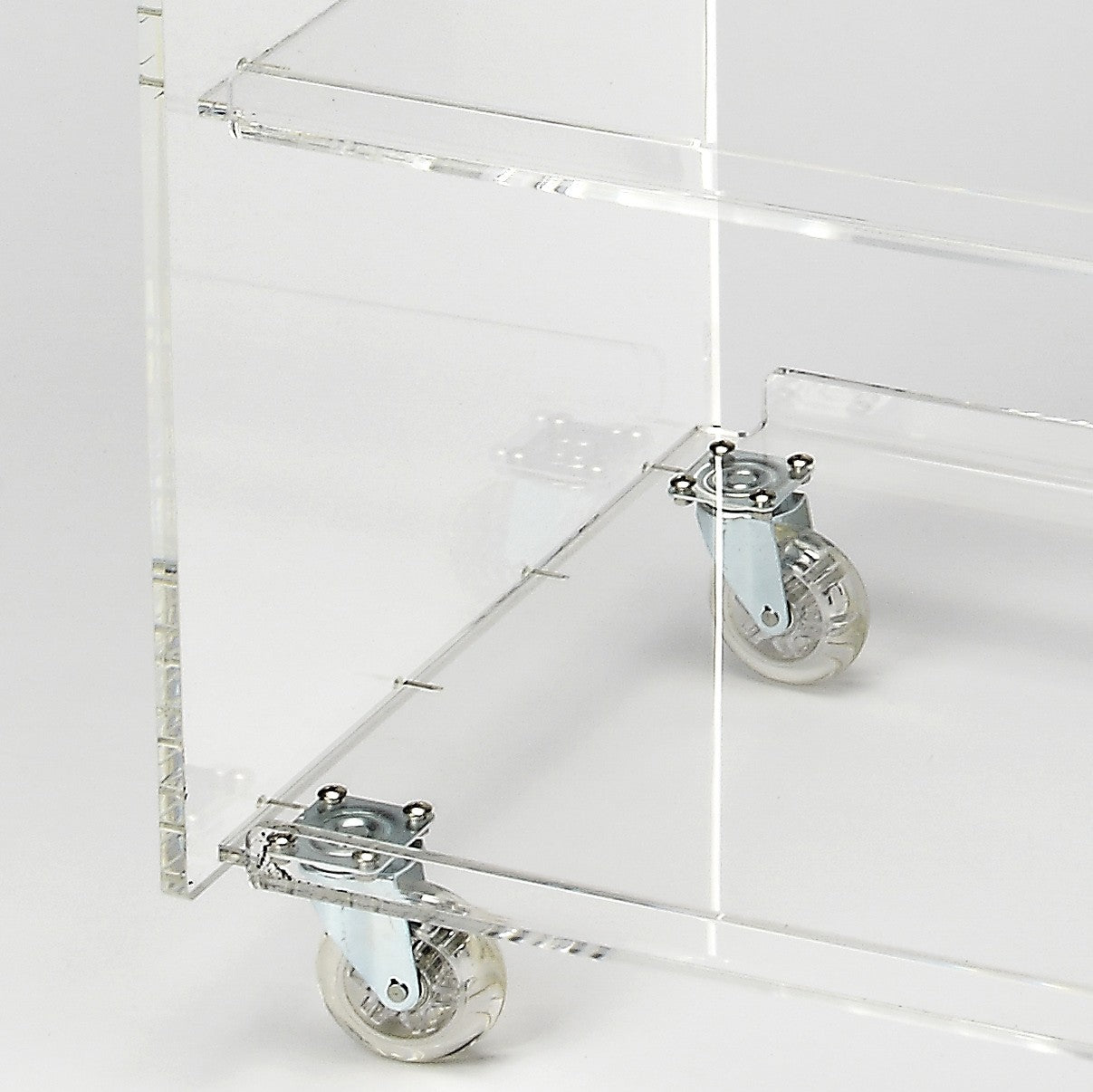 Clear Acrylic Rolling Server Bar Cart-Kitchen Carts-Islands-DECOROLALA