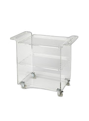 Clear Acrylic Rolling Server Bar Cart-Kitchen Carts-Islands-DECOROLALA