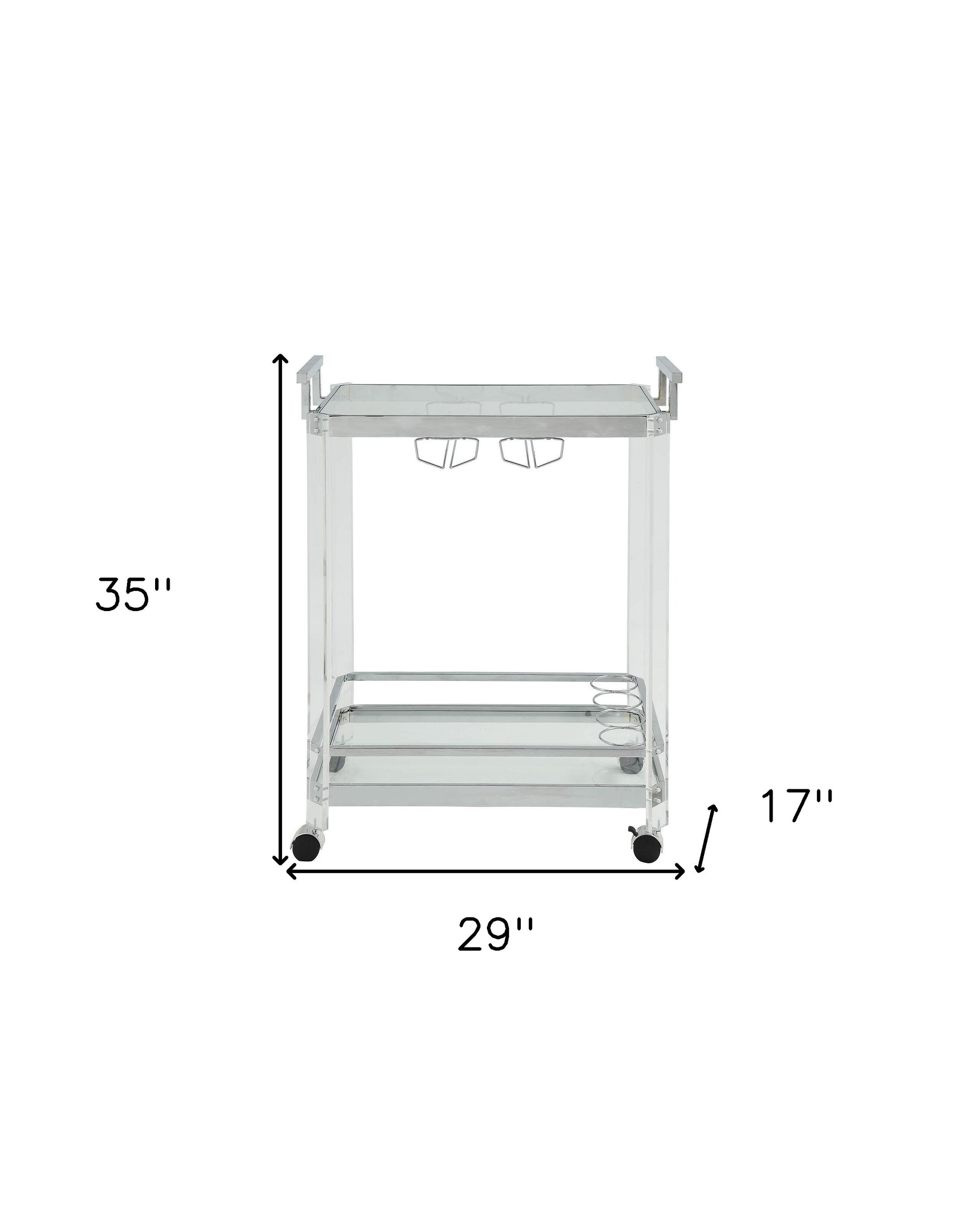 Clear and White 29" Rolling Prep Table With Storage-Kitchen Carts-Islands-DECOROLALA