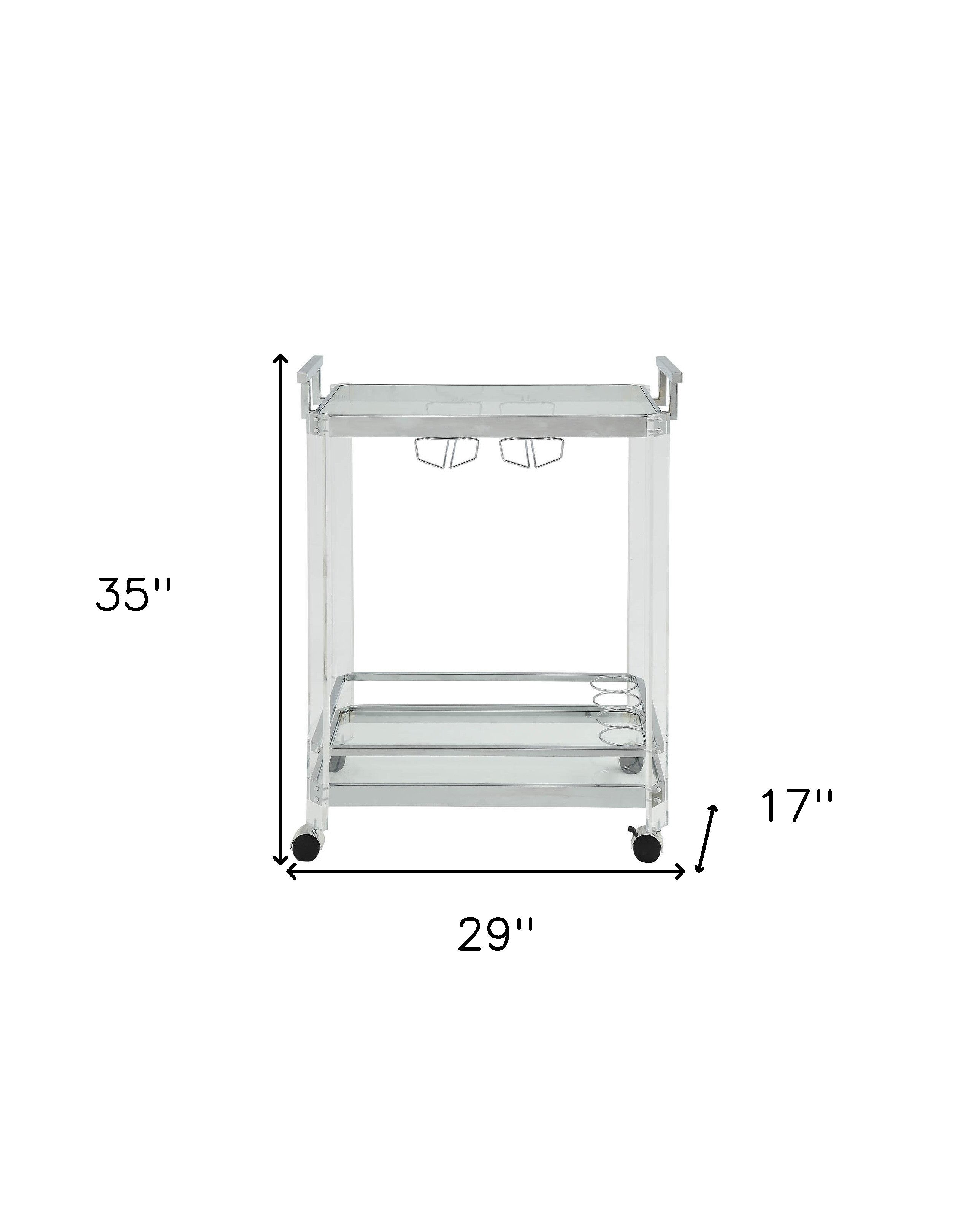 Clear and White 29" Rolling Prep Table With Storage-Kitchen Carts-Islands-DECOROLALA