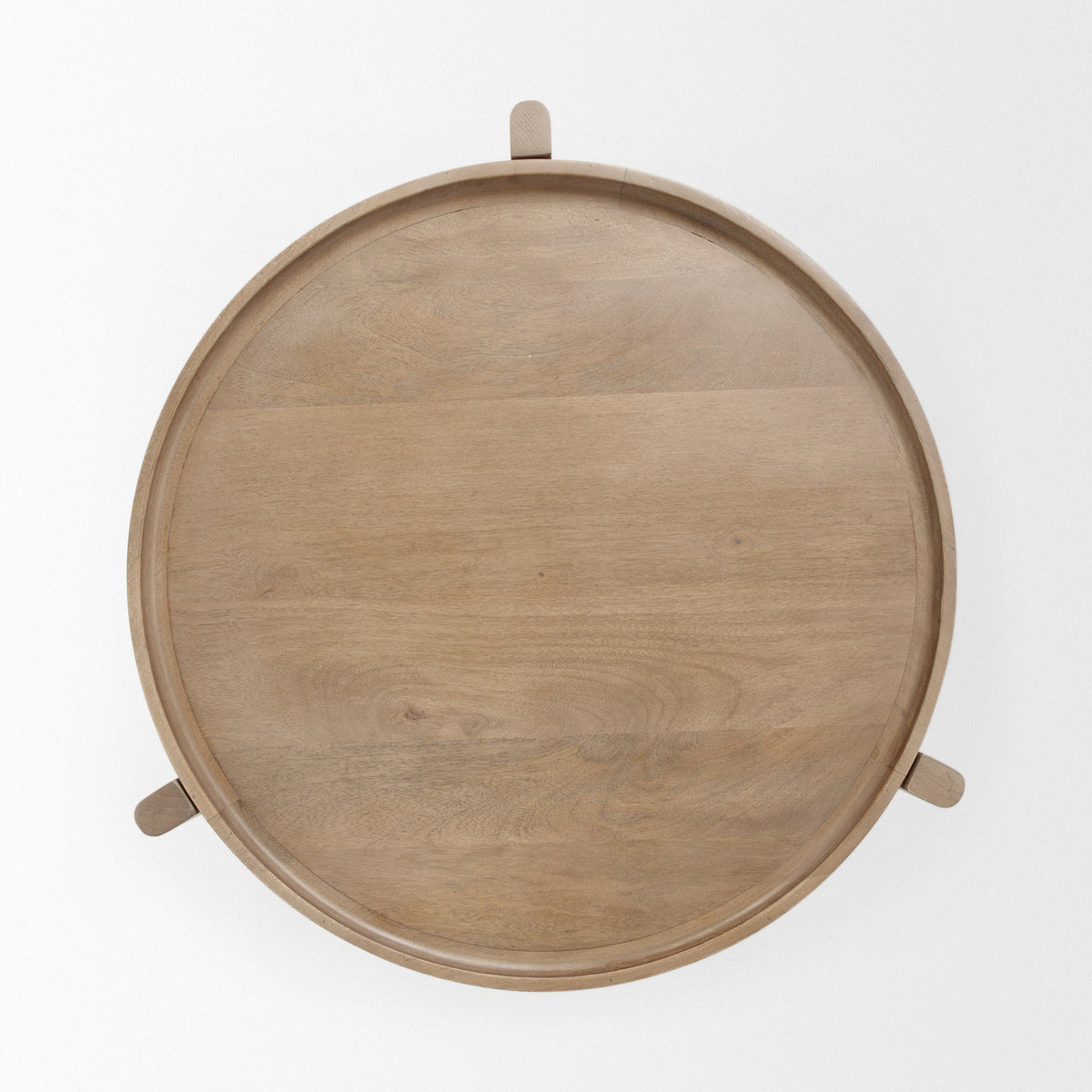 Cleaver I 22 x 24 Round Top Brown Solid Wood Accent Table-Accent Tables-DECOROLALA