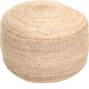 Clendon Indoor Hemp Pouf, Natural-Pouf-DECOROLALA