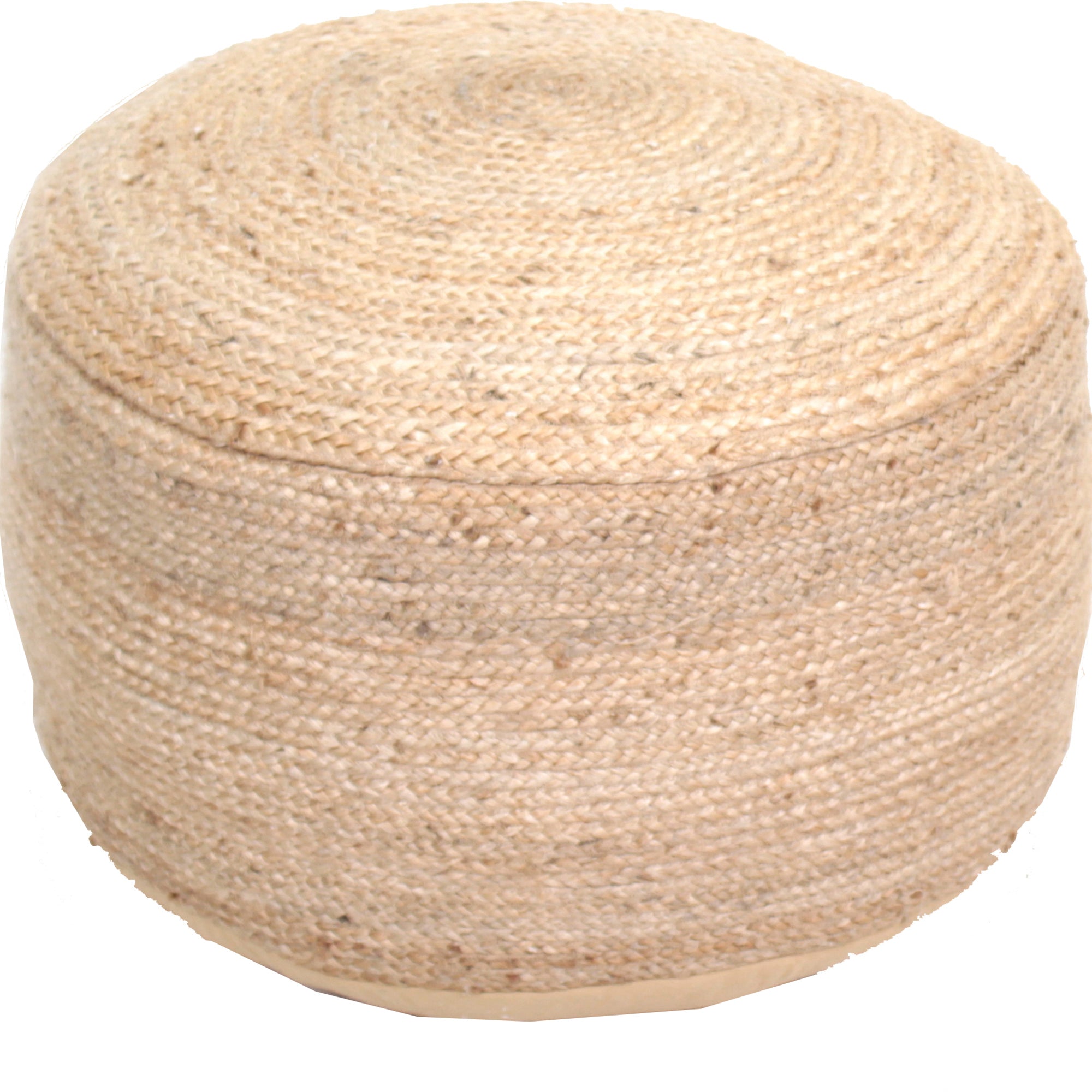 Clendon Indoor Hemp Pouf, Natural-Pouf-DECOROLALA