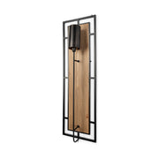 Cleo 16.9x57.1 Black Metal and Wood Rectangular Wall Sconce-Wall Sconces-DECOROLALA
