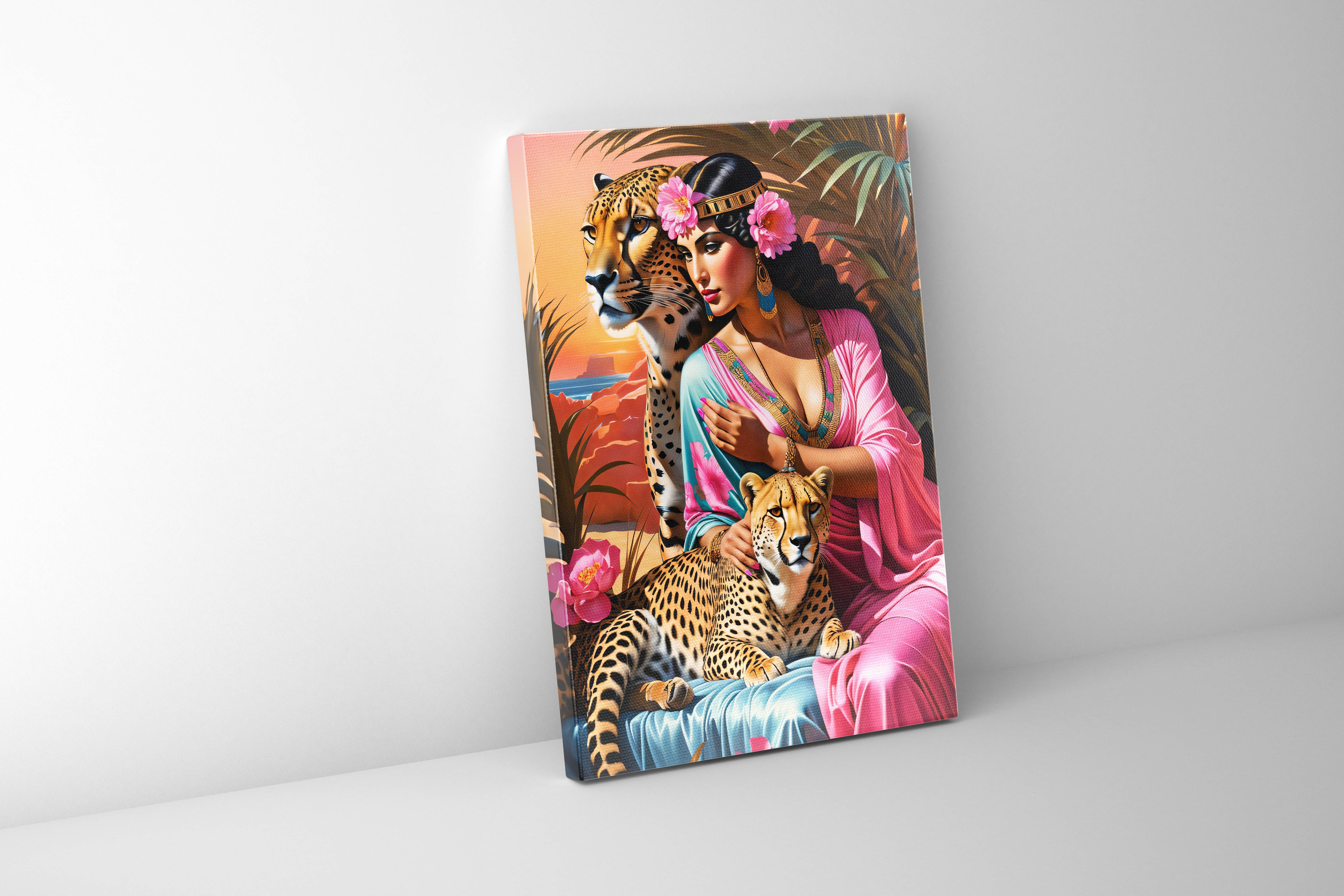 Cleopatra Reimagined Canvas Wall Art - 48x36 Inches-Wall Art-DECOROLALA