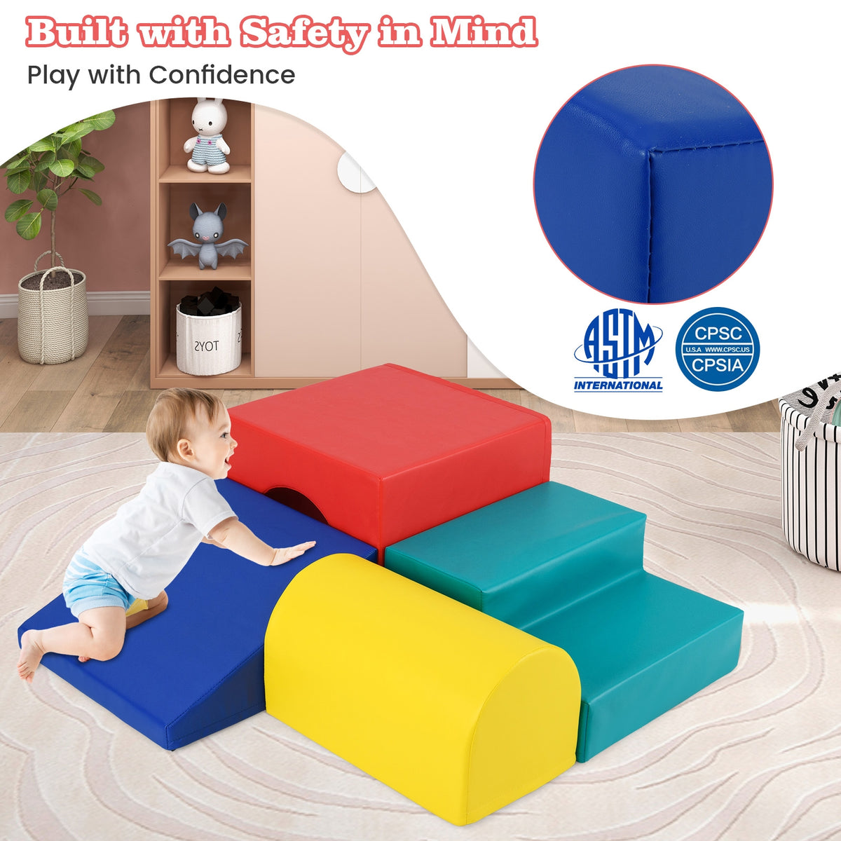 Climb and Crawl Foam Block Play Set for Infant Baby