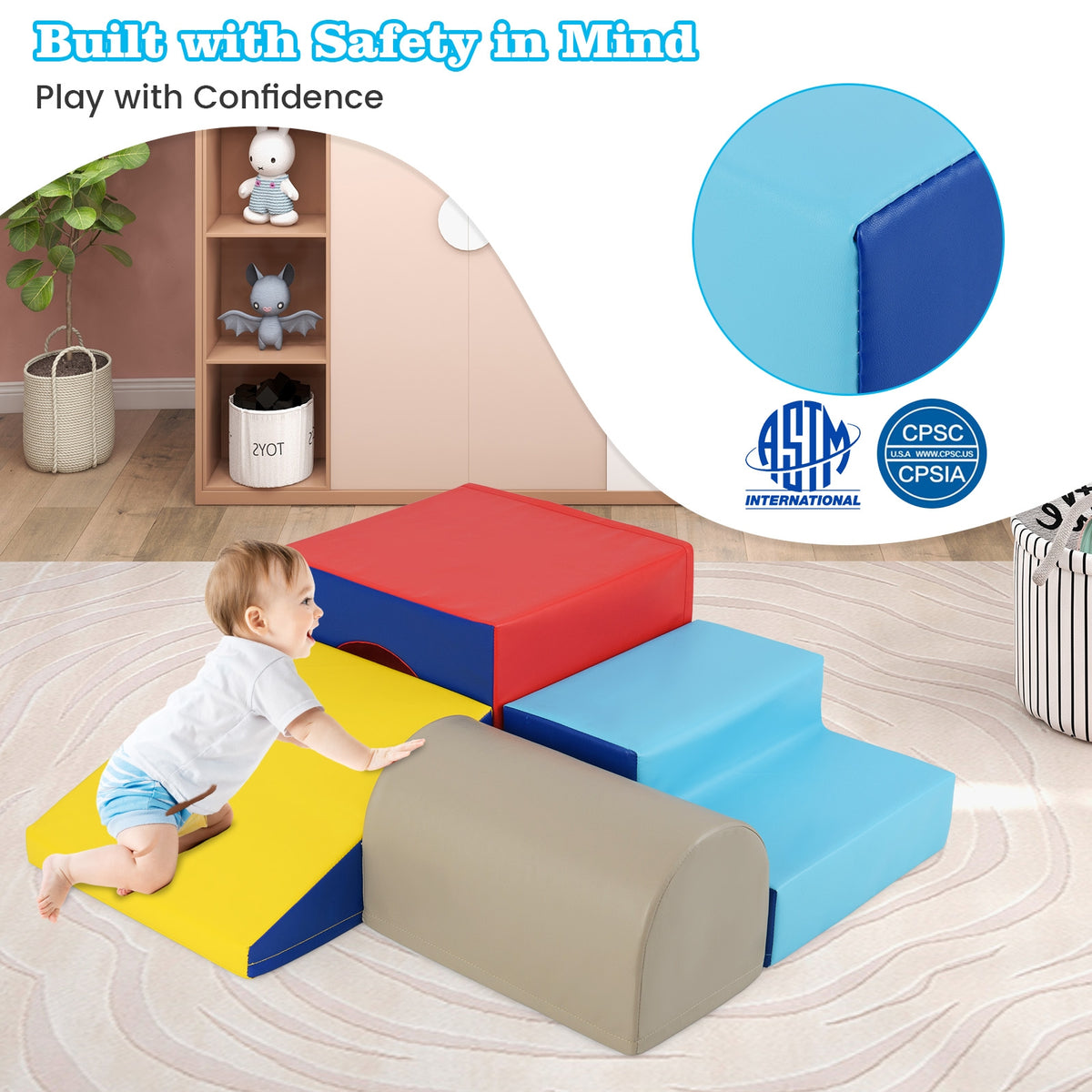 Climb and Crawl Foam Block Play Set for Infant Baby