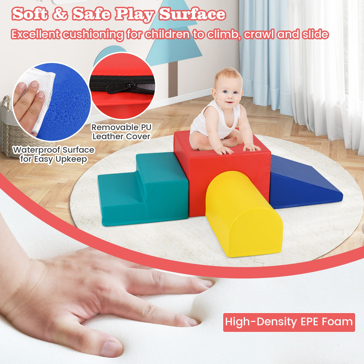 Climb and Crawl Foam Block Play Set for Infant Baby
