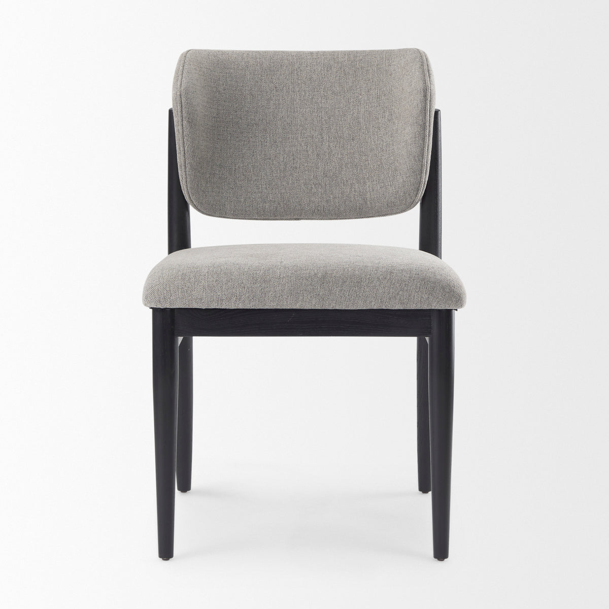 Cline Curved Back Dining Side Chair | Olive Fabric w/ Brown Wood-Dining Chairs-DECOROLALA