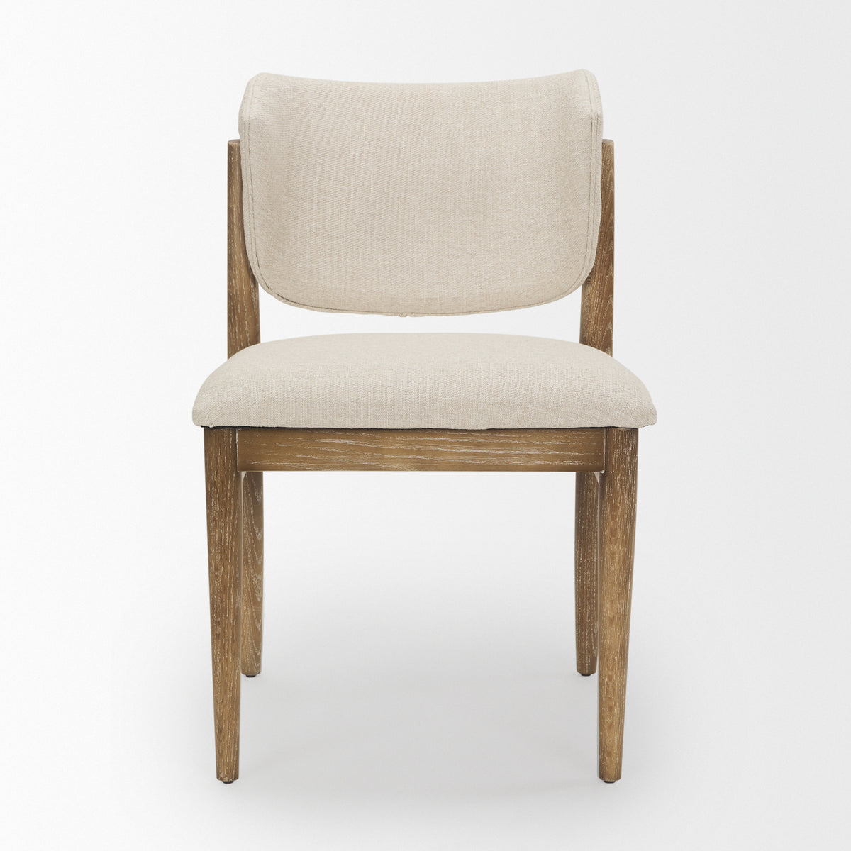 Cline Curved Back Dining Side Chair | Olive Fabric w/ Brown Wood-Dining Chairs-DECOROLALA