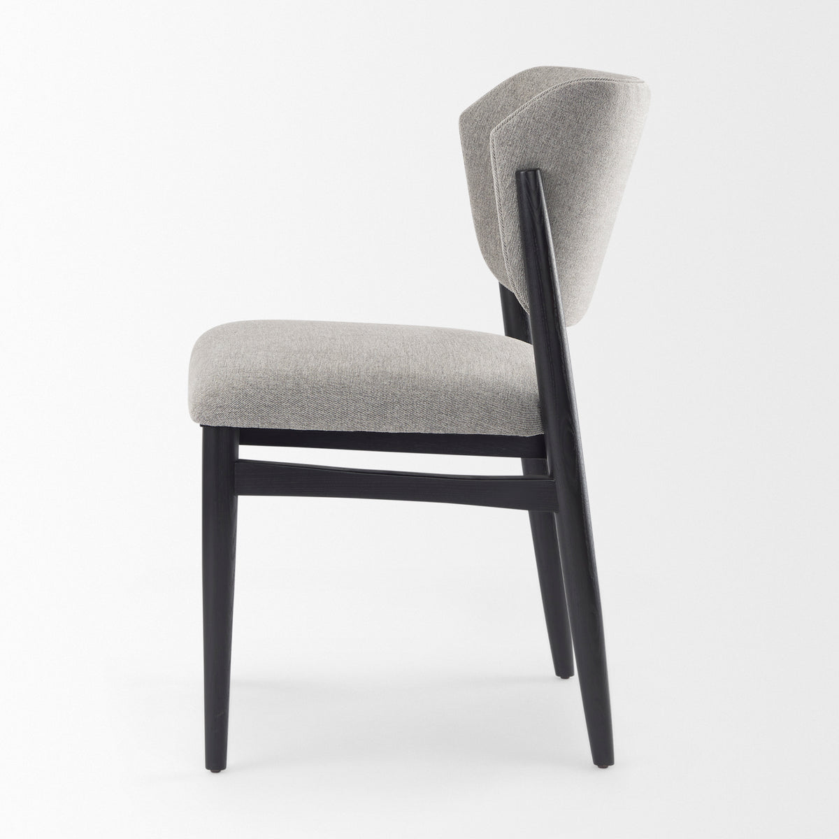 Cline Curved Back Dining Side Chair | Olive Fabric w/ Brown Wood-Dining Chairs-DECOROLALA
