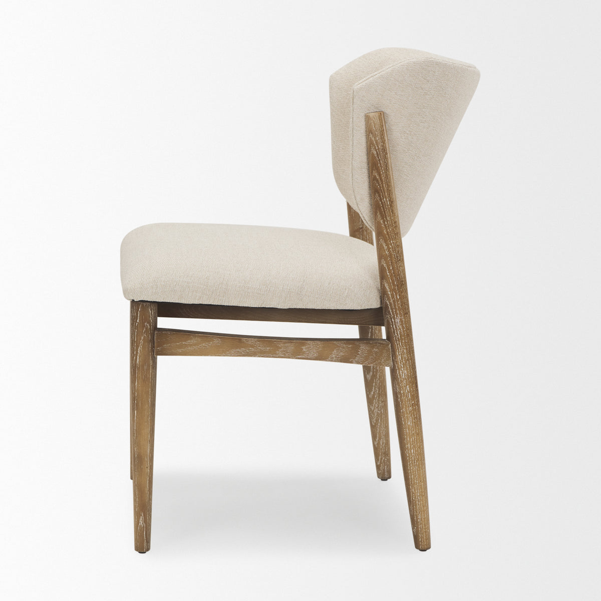 Cline Curved Back Dining Side Chair | Olive Fabric w/ Brown Wood-Dining Chairs-DECOROLALA