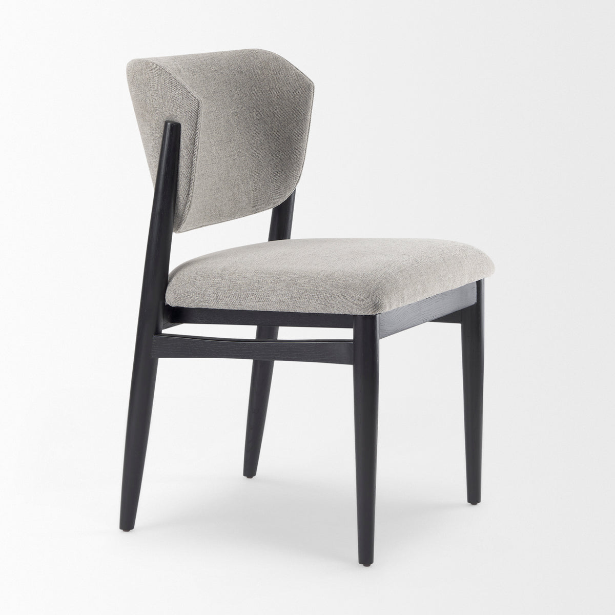 Cline Curved Back Dining Side Chair | Olive Fabric w/ Brown Wood-Dining Chairs-DECOROLALA