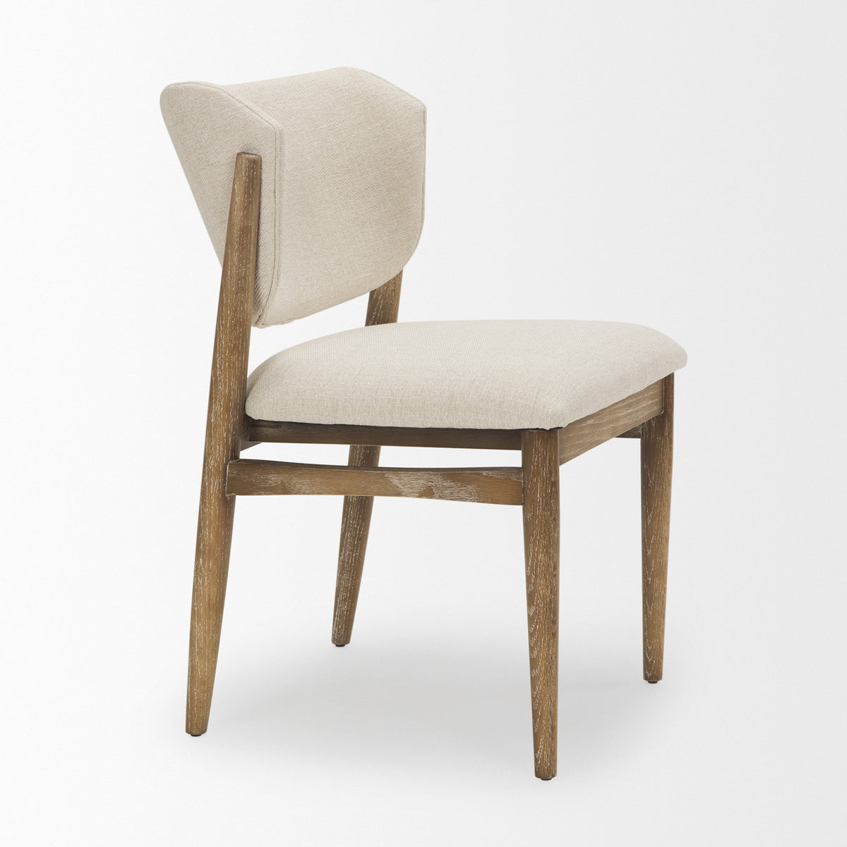 Cline Curved Back Dining Side Chair | Olive Fabric w/ Brown Wood-Dining Chairs-DECOROLALA