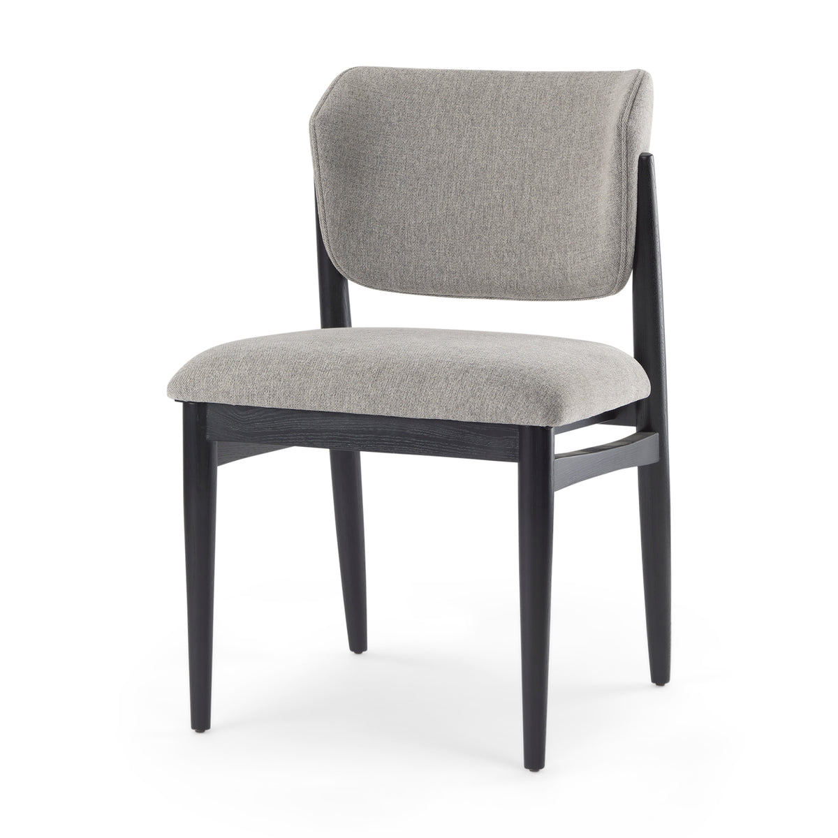 Cline Curved Back Dining Side Chair | Olive Fabric w/ Brown Wood-Dining Chairs-DECOROLALA