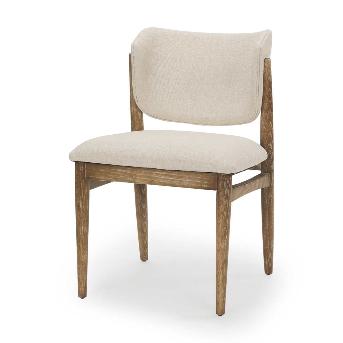 Cline Curved Back Dining Side Chair | Olive Fabric w/ Brown Wood-Dining Chairs-DECOROLALA
