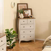 Closet Storage Organizer with 5 Folding Fabric Drawers and Anti-tipping Kit-Gray-Dressers & Chests-DECOROLALA