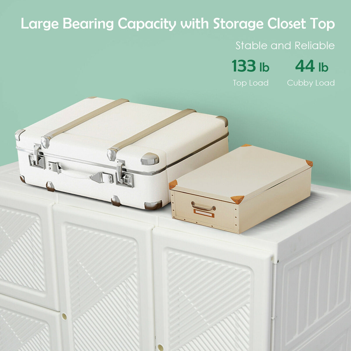 Clothes Foldable Armoire Wardrobe Closet with 12 Cubby Storage-Clothing & Closet Storage-DECOROLALA