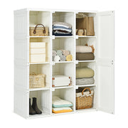 Clothes Foldable Armoire Wardrobe Closet with 12 Cubby Storage-Clothing & Closet Storage-DECOROLALA